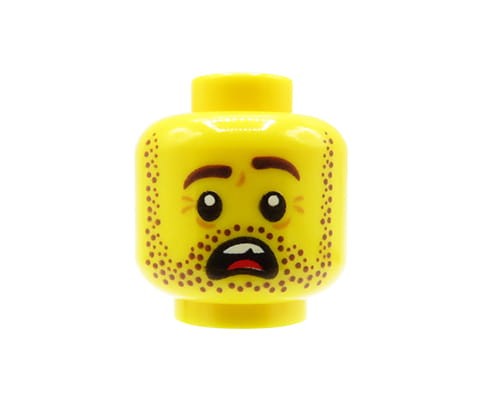 Go to product LEGO minifigure head - man, scared, beard stubble
