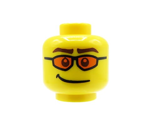 Go to product LEGO minifigure head - man, smile, orange sunglasses