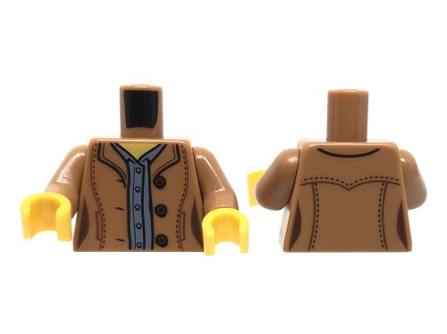 Go to product LEGO minifigure torso - brown jacket with buttons, shirt