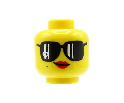 Go to product LEGO minifigure head - female, sunglasses, red lips