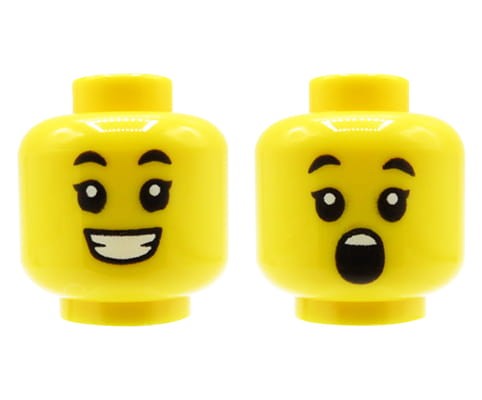 Accéder au produit Tête de figurine LEGO - enfant / petite fille, sourire / surprise