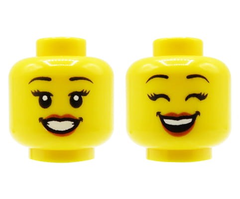 Accéder au produit Tête de figurine LEGO - femme, double face, sourire
