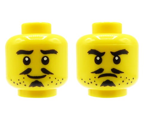 Accéder au produit Tête de figurine LEGO - homme, moustache et bouc