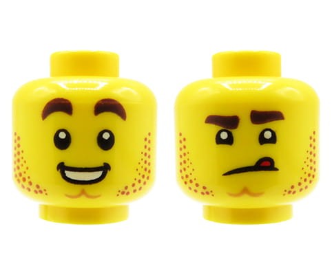 Accéder au produit Tête de figurine LEGO - homme, sourire / langue