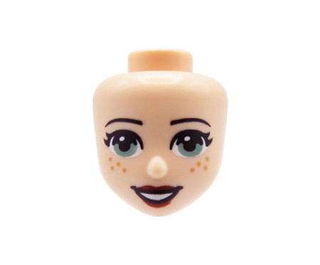 LEGO Friends mini doll head - green eyes, freckles