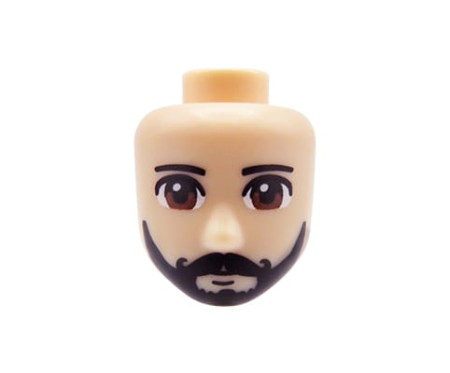 LEGO Friends minifig head - male, beard and moustache