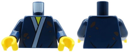 LEGO minifigure torso - robe / kimono, mud splotches