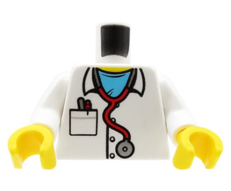LEGO tors figurki - lekarz / doktor, fartuch ze stetoskopem