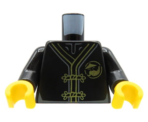 Accéder au produit Torse de figurine LEGO - Robe / kimono ninja noir avec dragon