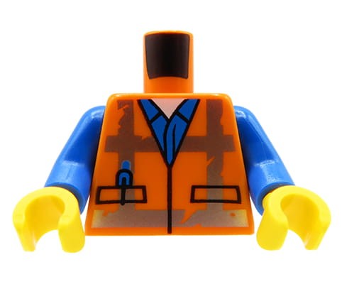 Accéder au produit Torse de figurine LEGO - ouvrier / gilet de sécurité orange