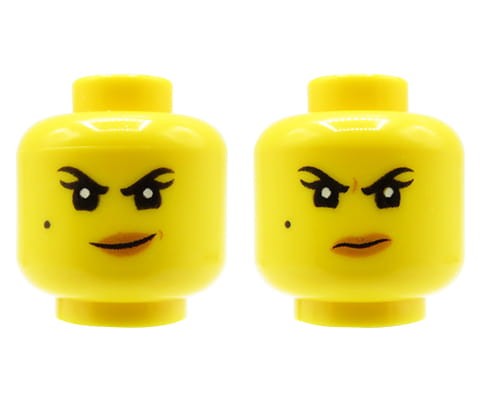Accéder au produit Tête de figurine LEGO - femme, grain de beauté, double face