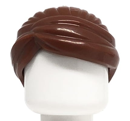 Go to product LEGO minifigure hair - female, brown, swept back into bun