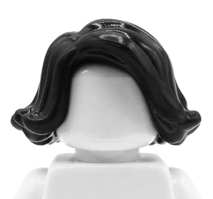 Go to product LEGO minifigure hair - female, black, swept sideways