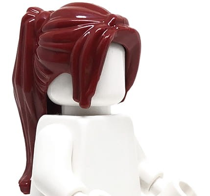 Go to product LEGO minifigure hair - female, dark red, ponytail