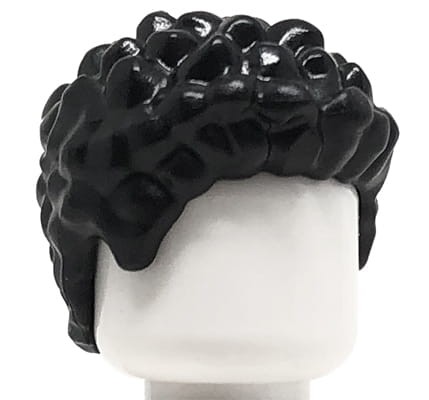 LEGO minifigure hair - male, black, curly