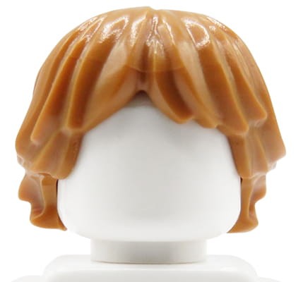 LEGO minifigure hair - light brown, tousled, layered