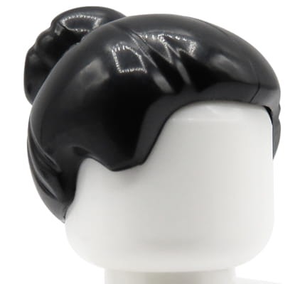 LEGO minifigure hair - female, black, bun