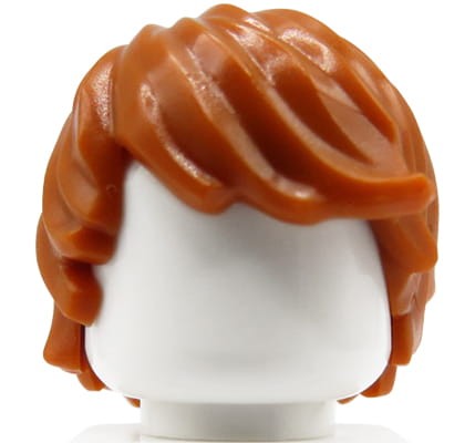Włosy figurki LEGO rude / ciemne pomarańczowe(dark orange), półdługie, potargane.