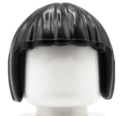 Accéder au produit Cheveux de figurine LEGO - femme, noirs, frange, coupe au carré