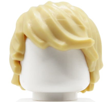 LEGO minifigure hair - blonde, tousled, side part