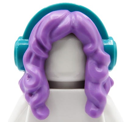 Go to product LEGO minifigure hair - female, lavender with headphones