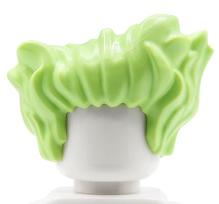 Accéder au produit Cheveux de la figurine LEGO - vert jaunâtre, pointes sur le côté