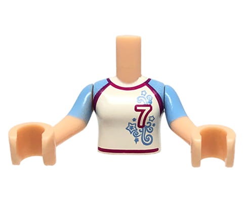 Accéder au produit Mini-torse de poupée LEGO Friends - T-shirt de sport blanc