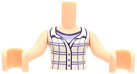 Go to product LEGO Friends mini doll torso - white plaid shirt