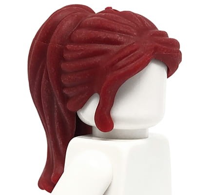Go to product LEGO Friends minifigure hair - dark red, long, ponytail