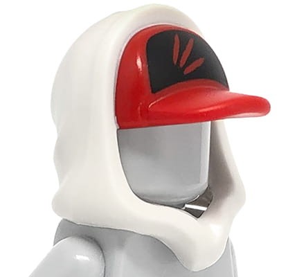 Go to product LEGO red baseball cap and white hood