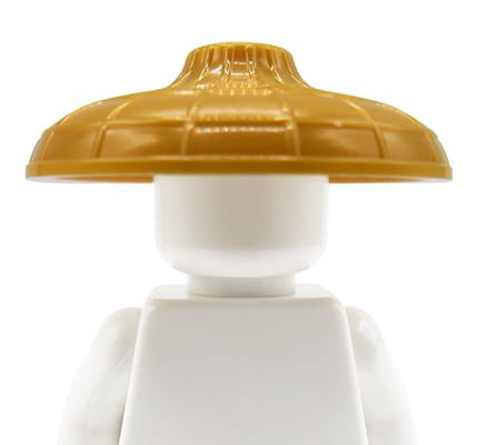 LEGO conical asian / samurai hat - pearl gold