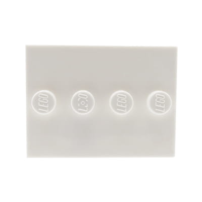 Biała płytka LEGO® w rozmiarze 3x4 - podstawka pod figurkę