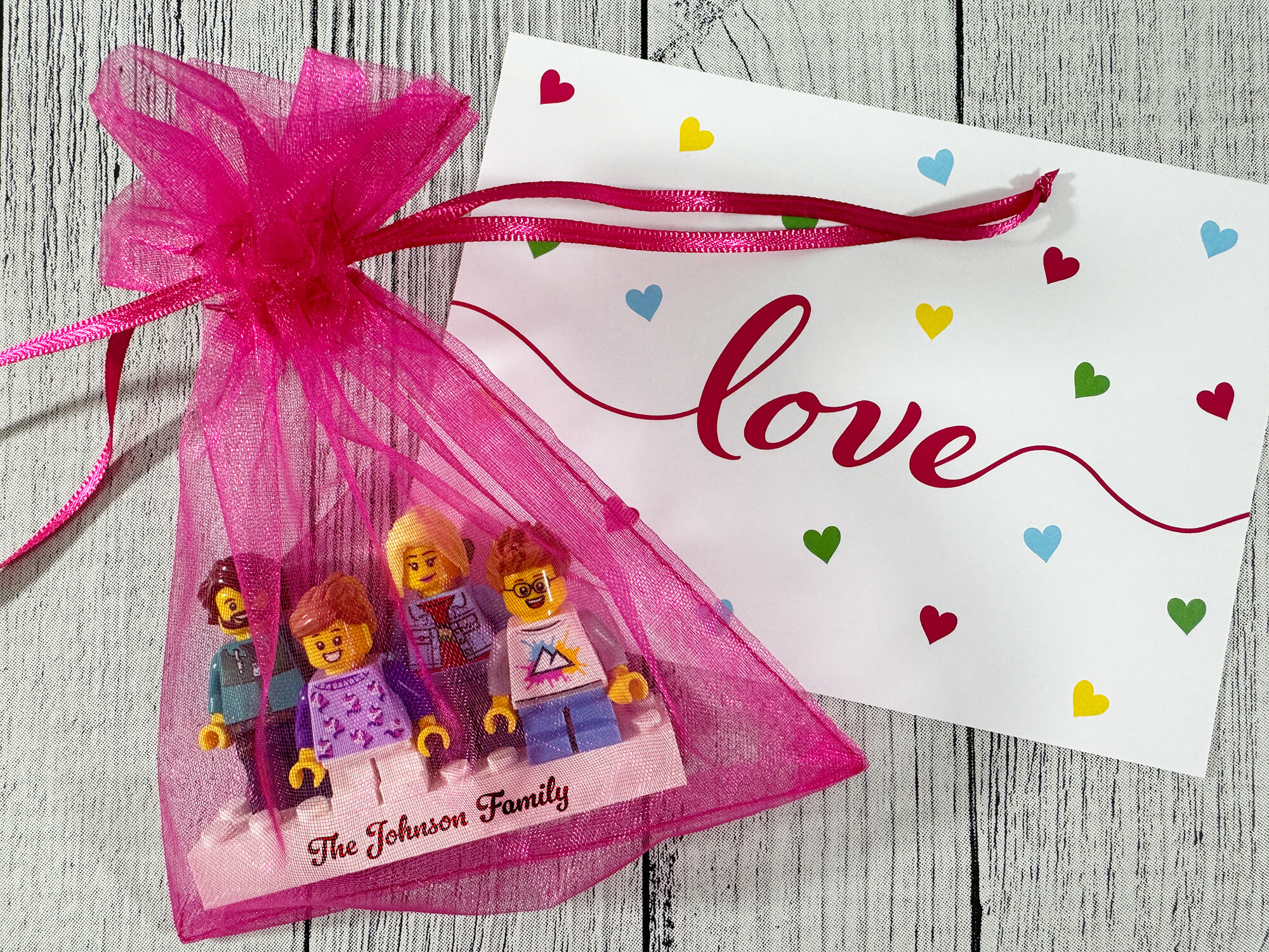Personalisierte LEGO® Figuren Familie / Freunde - Geschenkverpackung