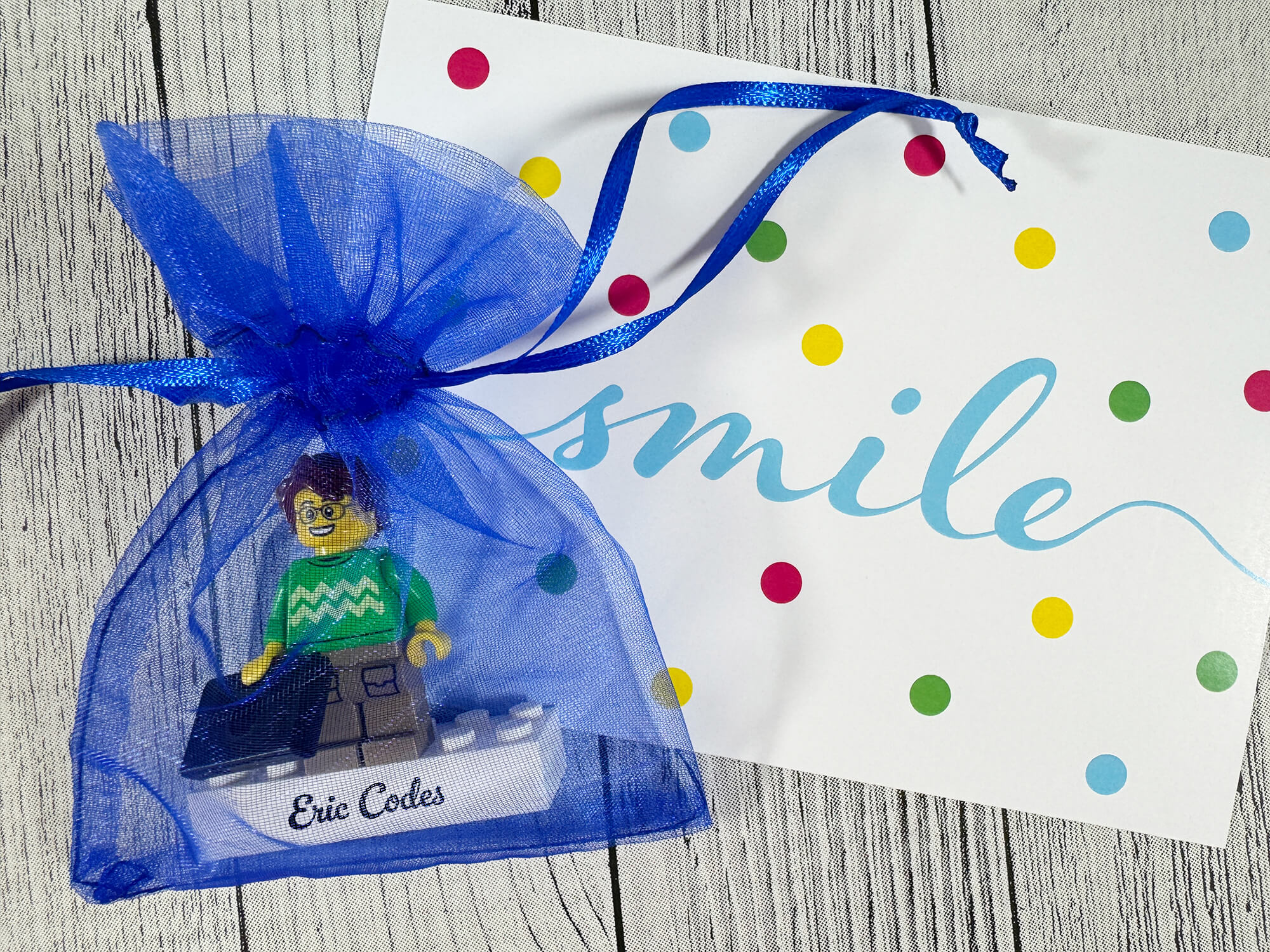 Figurine LEGO® personnalisée programmeur – emballage cadeau