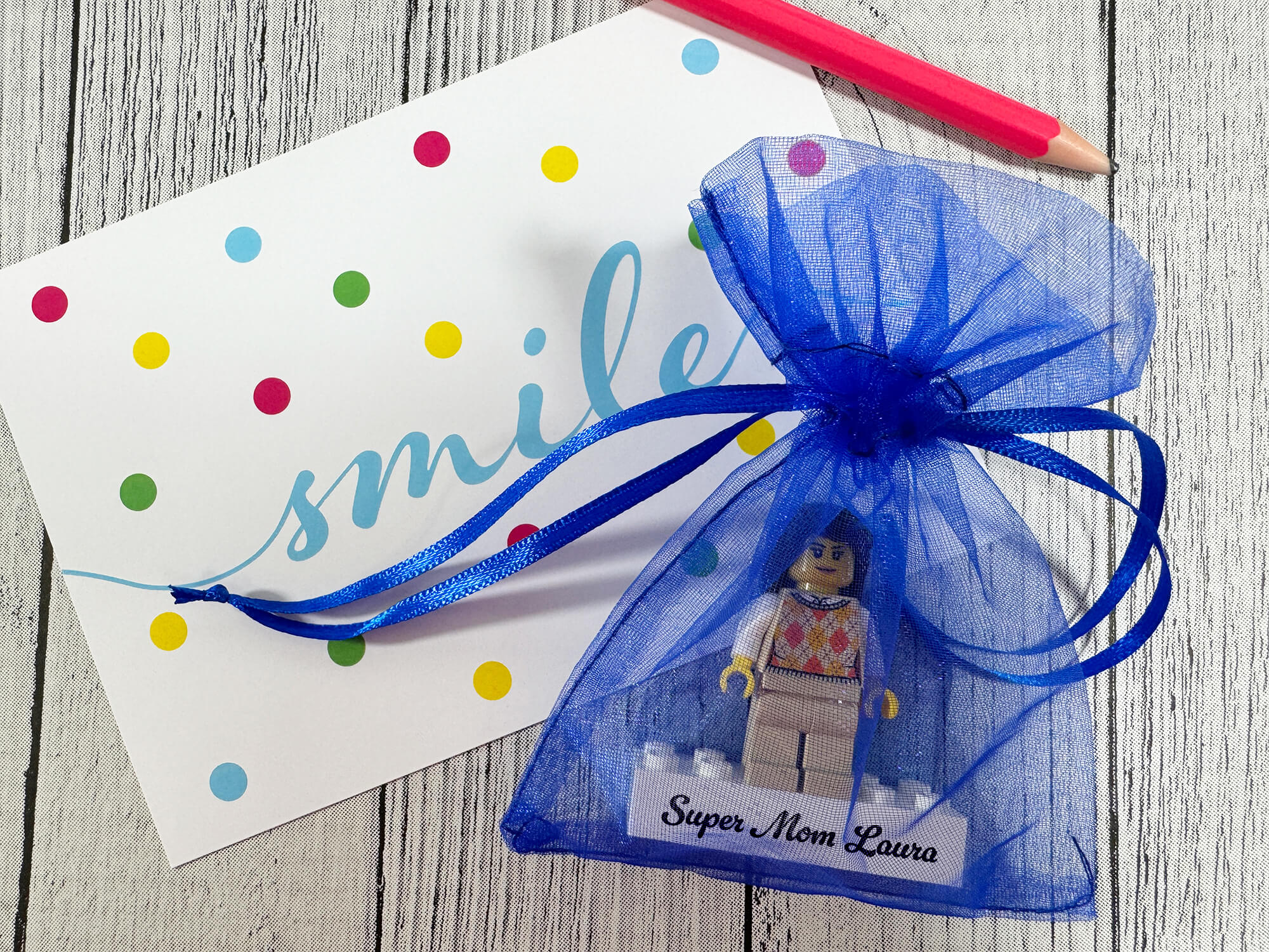 Figurine LEGO® personnalisée Meilleure Maman – emballage cadeau