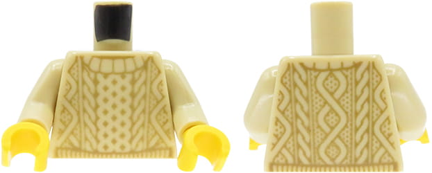 Tors figurki LEGO beżowy sweter robiony na drutach