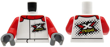 LEGO minifigure torso - sports jacket with XTREME logo